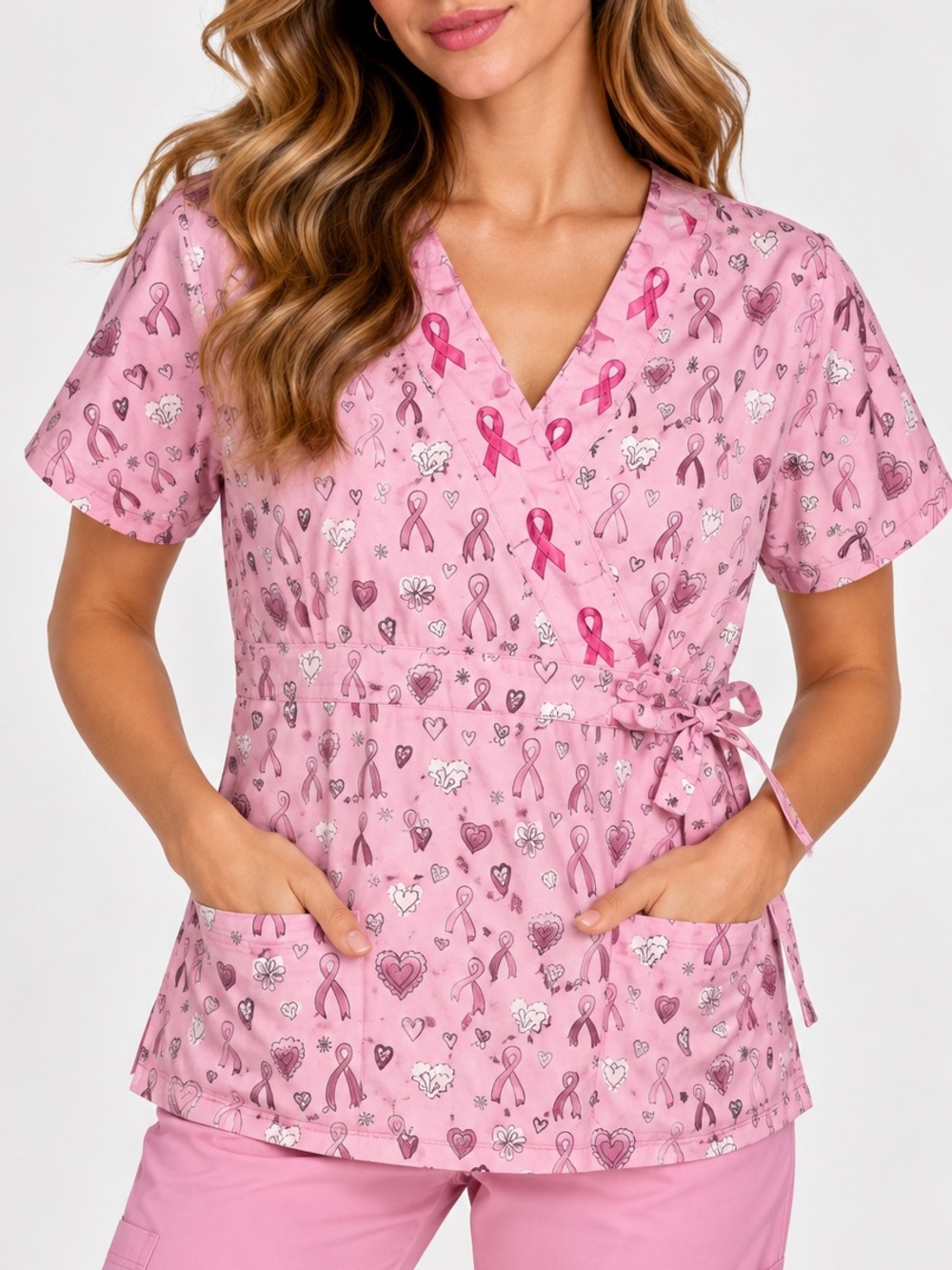 Gems Breast Cancer Scrub Shirt